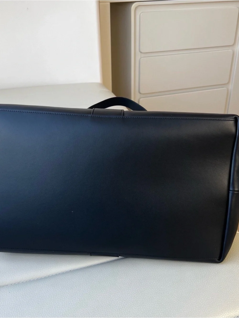 Saint Laurent Black Leather Shoulder Bag with Gold Hardware